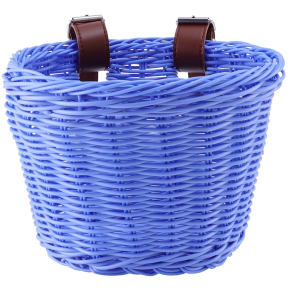 Monyance Plastic Bike Basket Kids Wicker Bike Basket for Boys (Blue)(8.27X5.91X5.91Inches)