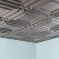 thumbnail image 2 of FASÄDE Coffer Decorative Vinyl 2ft x 2ft Lay in Ceiling Panel in Brushed Nickel (5 Pack), 2 of 5
