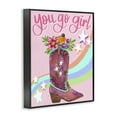 thumbnail image 4 of Stupell Industries You Go Girl Boot Botanical & Floral Painting Black Framed Art Print Wall Art, 16 x 20, 4 of 10