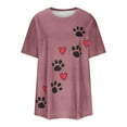 thumbnail image 3 of Otvok Women Round Neck Print Tee Fashion Comfortable Female Blouses Tops, 3 of 6