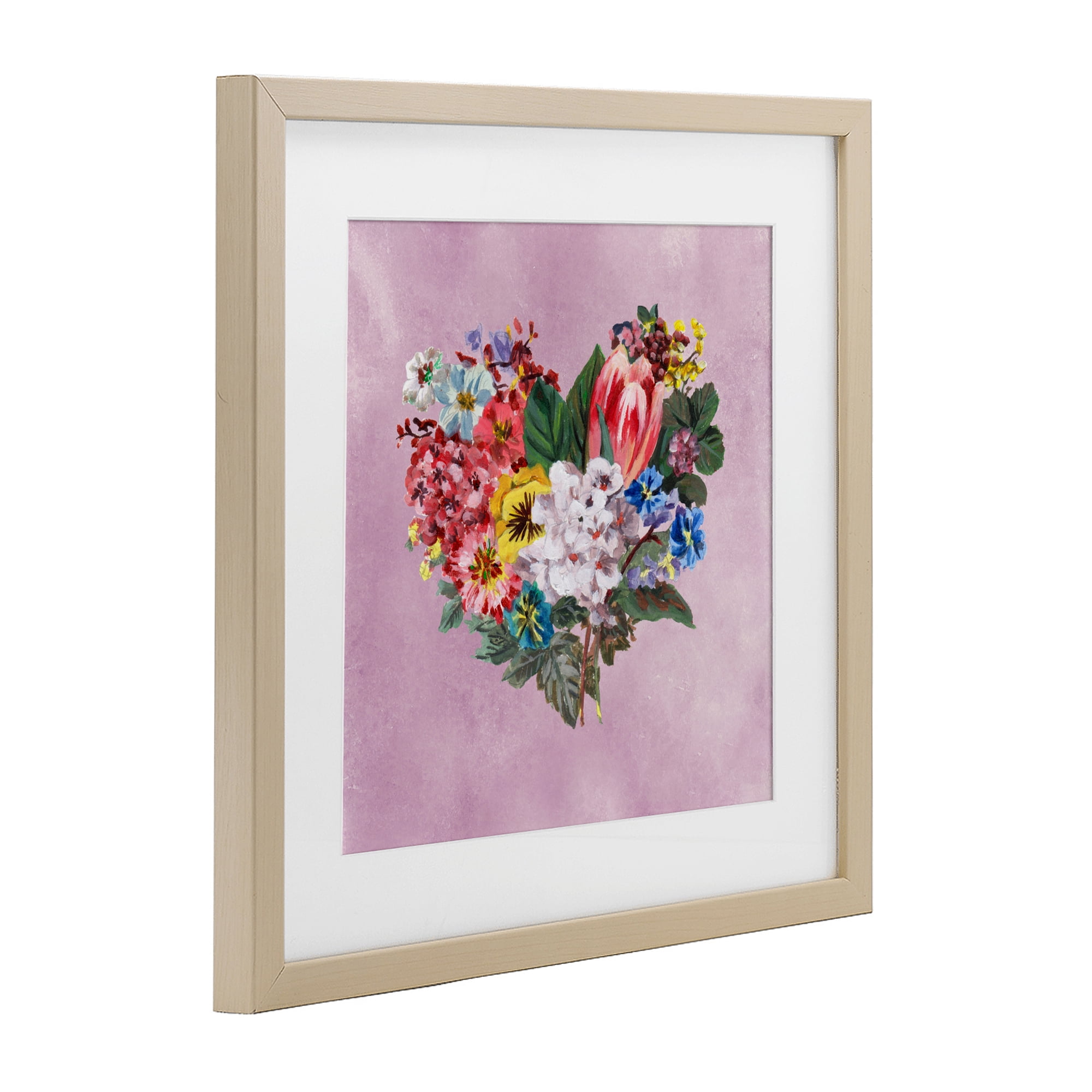 Stupell Industries Heart Shaped Garden Blooms Birch Framed Print Under Glass, design by Melissa Wang