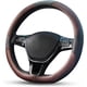 thumbnail image 1 of Funda deportiva para volante de coche en forma de D, de microfibra transpirable y piel sintética, antideslizante y protectora para el tipo D, 38 cm (15") de diámetro (marrón), 1 of 5