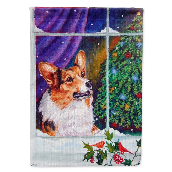Carolines Treasures 7305GF Corgi Christmas Window Garden Flag Garden Size multicolor