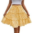thumbnail image 4 of Ovbmpzd Flowy Summer Dresses for Women 2026 Yellow Mid-Length Mini Skirts Casual Skirts Skirts,S, 4 of 5