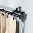 thumbnail image 2 of 13/16" Dia Adjustable 28-48 inch Double Curtain Rod with Wolfgang Finials - Black,(4701-282), 2 of 3
