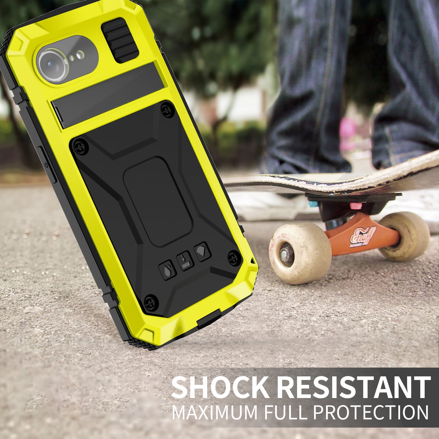 for iPhone 16e Armor Cover Case with Screen Protector, with Built-in 360° Rotate Ring Stand Heavy Duty Protection Cover Case for Apple iPhone 16e, Yellow