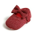 thumbnail image 5 of Baby Girls Soild Color Flats, Anti-Slip Sole Bow Toddler Princess Dress Shoes, 5 of 5