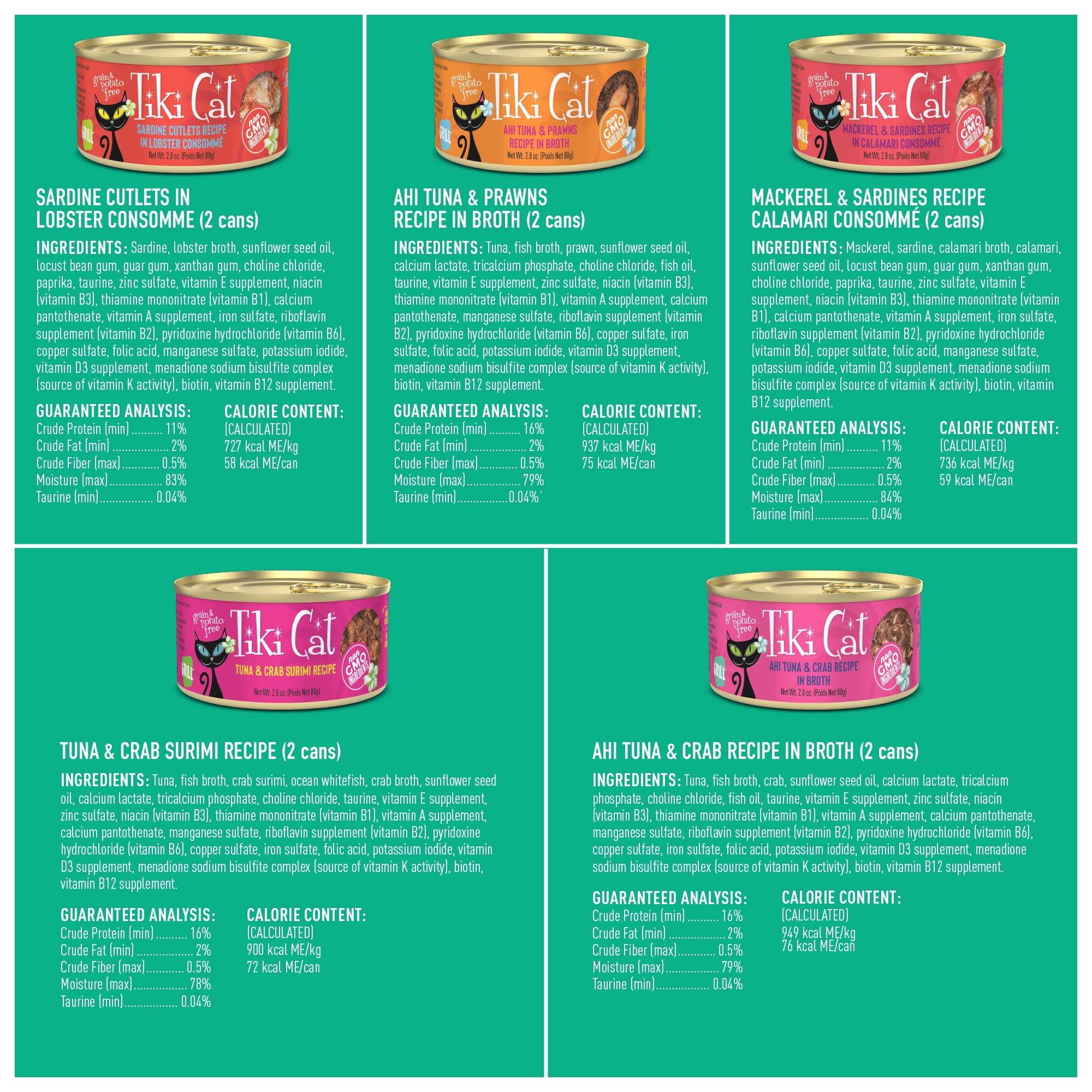 (2 pack) Tiki Cat Seafood Selects Wet Cat Food Mega Pack, 2.8 oz. Can (36 Count)