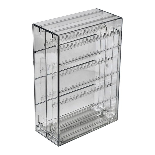 Caja de almacenamiento de joyas, expositor multicapa para collares y pulseras. Claro