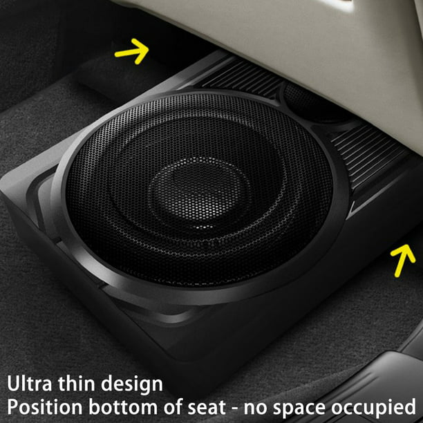 10'' 600W 12V 4? Under Seat Car Audio Active Powered Enclosure Amplifier Sub Woofer Speaker + Wire Kit - Walmart.com