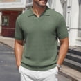 thumbnail image 2 of Plus Size Big & Tall Men's Button Knitted Polo Shirt Short Sleeve Slim Fit Casual Top Tee Solid Color Breathable Stretch Summer Fashion Essential Gift for Him Outdoor Daily, 2 of 9