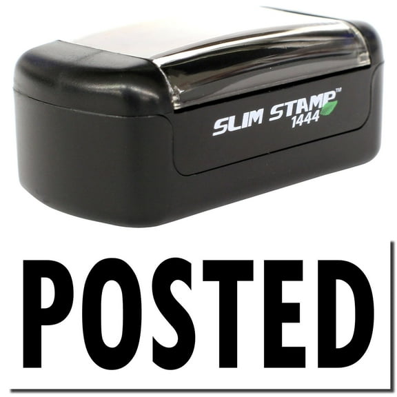 Slim Pre-Inked Posted Stamp, Slim 1444, Ultra Slim Design, Impression Size 1/2" by 1-3/4", Up to 25,000 Impressions - Black Ink