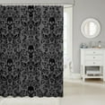 thumbnail image 2 of Damask Gothic Bathroom Shower Curtain Adults Antique Victorian Fabric Shower Curtain 72"Wx84"L,Grey Black Sugar Skull Vintage Baroque Floral Goth Bath Curtain, 2 of 6