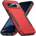 thumbnail image 1 of KOMI for Google Pixel 9 Case, [Shockproof] Military Grade Proof Protection [Fall Prevention] [Anti Fingerprint ] Rugged Protective Phone Case Cover for Google Pixel, Red+Black, 1 of 5