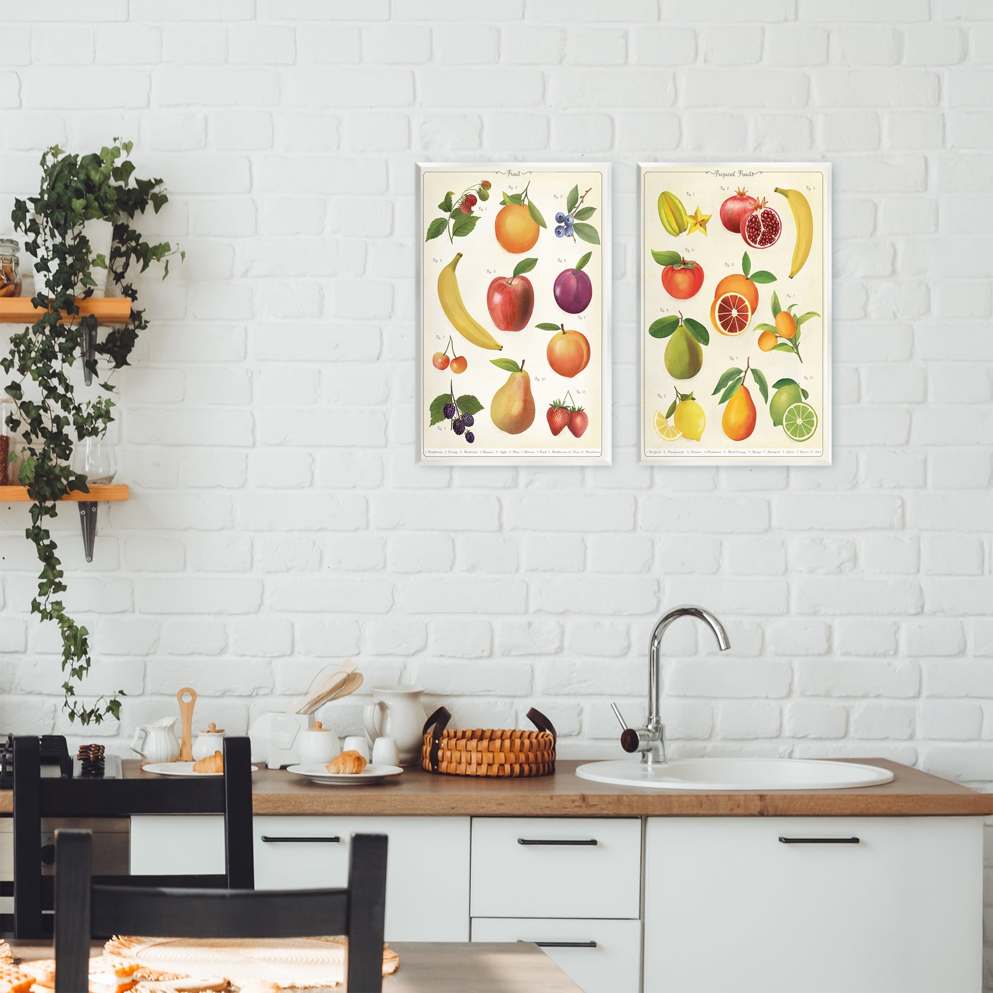 Stupell Industries Kitchen Studies Fruit 2 Piece Wall Plaque Art Set, design by Diane Neukirch