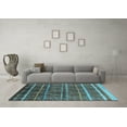 thumbnail image 3 of Ahgly Company Indoor Round Oriental Light Blue Industrial Area Rugs, 5' Round, 3 of 4