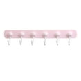 thumbnail image 2 of Self Adhesive Coat 6-Hook Hook Rail, Towel Rack, storage and Organization Hanger for Kitchen, Bedroom, Bathroom, Foyer, Hallway Pink, 2 of 8