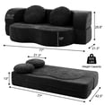 thumbnail image 6 of Walsunny 2-in-1 Convertible Futon Sofa Bed, Boneless Foldable Sofa Bed, Lazy Sleeper Sofa Couch, Memory Foam Folding Couch for Living Room, Bedroom, Black, 6 of 9