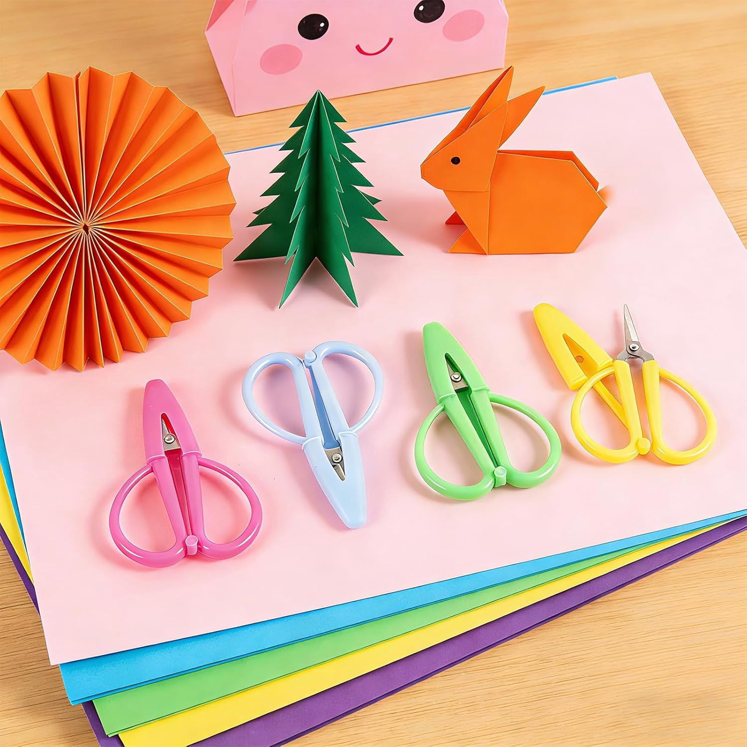 ABCISI 12 Pack Mini Scissors Set - Small, Sharp, Portable Scissor with Protective Cover - Tiny Detail Scissors for Sewing, Embroidery, Crafts, Knitting, and DIY Projects (4 Colors)