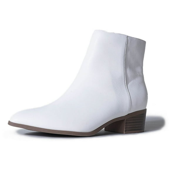 J. Adams Women's Viper Ankle Boots - Short Chunky Low-Heel Pointed-Toe Block Booties, Comfortable and Stylish for Everyday Wear