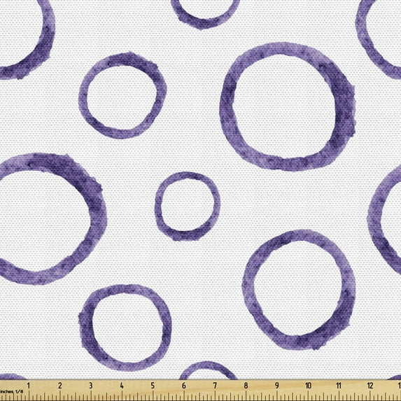 Geometric Fabric by the Yard, Repetitive Gradient Purple Tone Oval Motifs Simplistic Illustration, Upholstery Fabric for Dining Chairs Home Decor Accents, Lavender and Quartz by Ambesonne