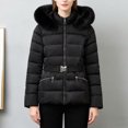 thumbnail image 2 of ChaoLingNeng Puffer Womens Coats, Women's Winter Puffer Coats Hooded Zip Up Casual Thickened Down Jackets Trendy Warm Clothes Outerwear, 2 of 8