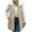 Khaki, variant on Uaswgudfs Women's Long Puffer Vest with Faux Fur Collar, Sleeveless Winter Jacket with Pockets - Casual Outerwear Black L