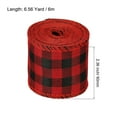 thumbnail image 2 of 2.36 Inch Wide 6.56 Yards Polyester Gingham Ribbon Wired Edge Ribbon, 2 Pack for Decoration Black and Red, 2 of 6