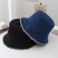 thumbnail image 3 of Sombrero de cubo de mezclilla JAMW para mujer y hombre tendencia de verano, 3 of 3