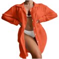 thumbnail image 1 of Camisas de Manga Larga Sólidas para Mujeres Moda de Manga Larga Blusas Sólidas Cuello en V Longitud Regular Poliéster Casual, 1 of 7