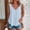 *Light Blue, variant on Women's Crochet Lace Asymmetric Hem Sleeveless Top with Wave Trim ,Solid Color V Neck Casual Blouse White,Womens Plus XXL