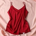 thumbnail image 3 of BOOMILK Satin Pajamas Women Sleeveless Silky V Neck Camisole Comfy Sling Sleepwear Tank Top, 3 of 3