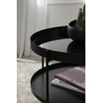 thumbnail image 5 of Kate and Laurel Nira Modern Round Two-Tier Coffee Table, 26 Inch Diameter, Black, Glam Coffee Table, 5 of 7