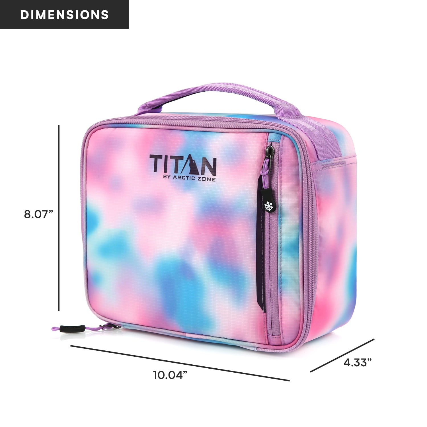 Titan by Arctic Zone Fridge Cold Horizontal Insulated Lunch Box with Reusable Ice Walls - Cotton Candy