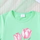 thumbnail image 4 of Conjuntos de blusas y camisas de cuello redondo y manga corta para niños, top con capucha de manga larga de color con faldas de cintura elástica, traje casual y cómodo, conjunto de poliéster para niño, 4 of 6