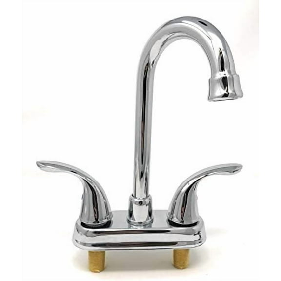 Prep Bar Basin Utility Bathroom Outdoor Sink Faucet Chrome Double Handle [3421] LEADFREE Brass Tall Spout Hot and Cold (no pop-up) Chrome Finished/Grifo para Baño Bar Metalico Agua Fria y Caliente$
