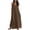 Coffee, variant on Makaor Linen Dress Women Shift Button Maxi Dresses Plus Size Sleeveless Dress Solid V Neck Beach Vacation Clothes Black XL