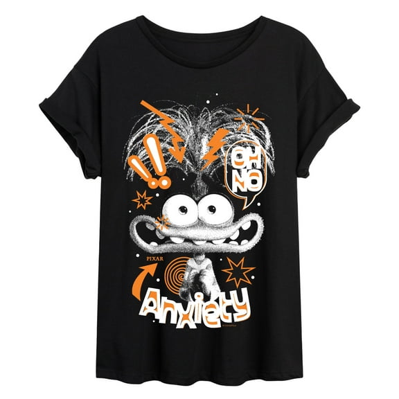 Inside Out 2 - Doodle Portrait - Womens Oversized Graphic T-Shirt