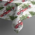 thumbnail image 3 of White Christmas Red Truck and Tree Pattern Rectangle Tablecloth 60"x84",Waterproof Polyester Rectangle Table Cloth, Wipeable Spillproof Polyester Tablecloth for Dining, Camping, Indoor and Outdoor, 3 of 5