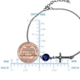 thumbnail image 2 of Cross Theme Double Sided Evil Eye Adjustable Necklace In Sterling Silver, 17" to 18", 2 of 2