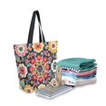 thumbnail image 2 of FORMRS Womens Canvas Tote Bag with Zipper Inner Pocket Shoulder Handbag, Colorful Floral Pattern, 2 of 7