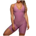 thumbnail image 1 of Gibobby Monos Holgados Mono de ejercicio para mujer Pantalones de fitness grandes Pantalones de yoga ajustados sin espalda de yoga(Morado， S), 1 of 4