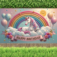 thumbnail image 7 of Colorful Theme Happy Birthday Banner Unicorn Theme Rainbow Decoration Balloon Elements for Kids Party Celebration Event, 7 of 7
