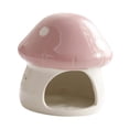 thumbnail image 2 of EHJRE Ceramic Hamster House Guinea Pig Hideout Sturdy Cute Mushroom Shaped Hamster Hide Bed for Hedgehog Rats Chipmunk Accessories Pink, 2 of 8
