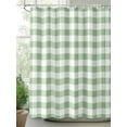 thumbnail image 3 of Sage Green Buffalo Plaid Bathroom Curtain 78 Inch Shower Curtain with Hooks, Green White Checkered Farmhouse Waterproof Polyester Bath Curtain Washable Bathtub Curtain 72''x 78'', 3 of 6