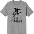 thumbnail image 2 of "Real Football" Sports Back to School Adult Blue Crew Neck Short Sleeve Tee-Small, 2 of 3