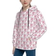 thumbnail image 2 of Haiem Flamingo On Checkered Pattern Boys Hoodie, Youth Pullover Hooded Sweatshirt, Kangaroo Pocket Hoodie for Kids Girls -X-Large, 2 of 6