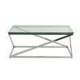 thumbnail image 3 of Gen Coffee and End Table Set of 3, Tempered Glass Top, Chrome Metal Base, 3 of 5
