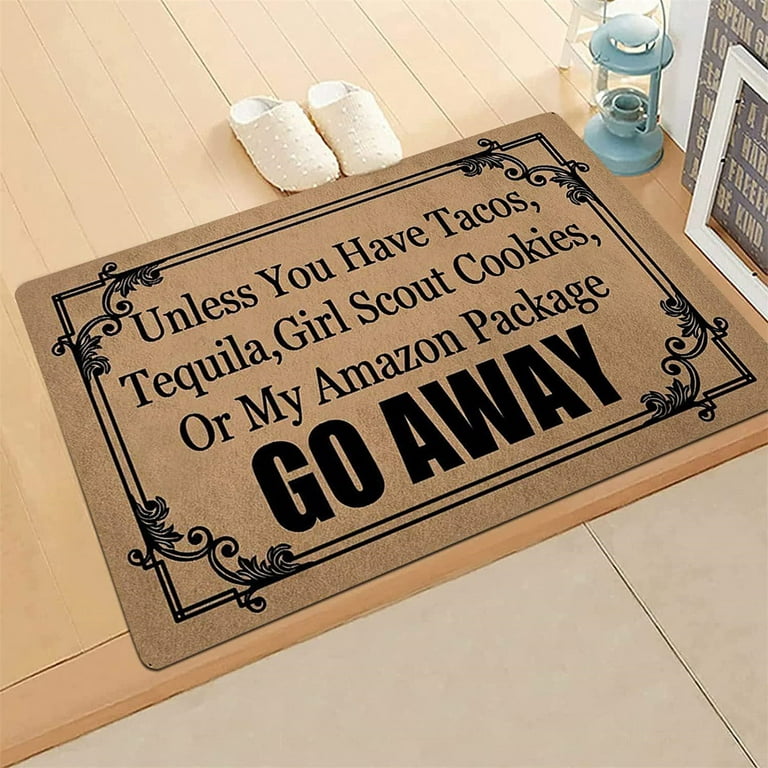 Front Door Mat Welcome Mat Welcome Beware of Wife Kids and Pets are Also  Shady Husband is Cool Rubber Non Slip Backing Funny Doormat Indoor Outdoor