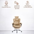 thumbnail image 3 of Ilios Innova | Silla Ejecutiva Ergonómica Beige con Cabecera y Soporte Lumbar, Altura Ajustable, Base Cromada con Ruedas, Diseño Moderno para Oficina, 3 of 9